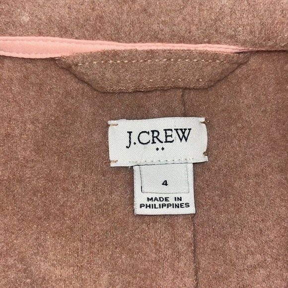 J. Crew Boiled Wool Topcoat Single Breasted Coat Pink Blush 4 - Picture 8 of 10